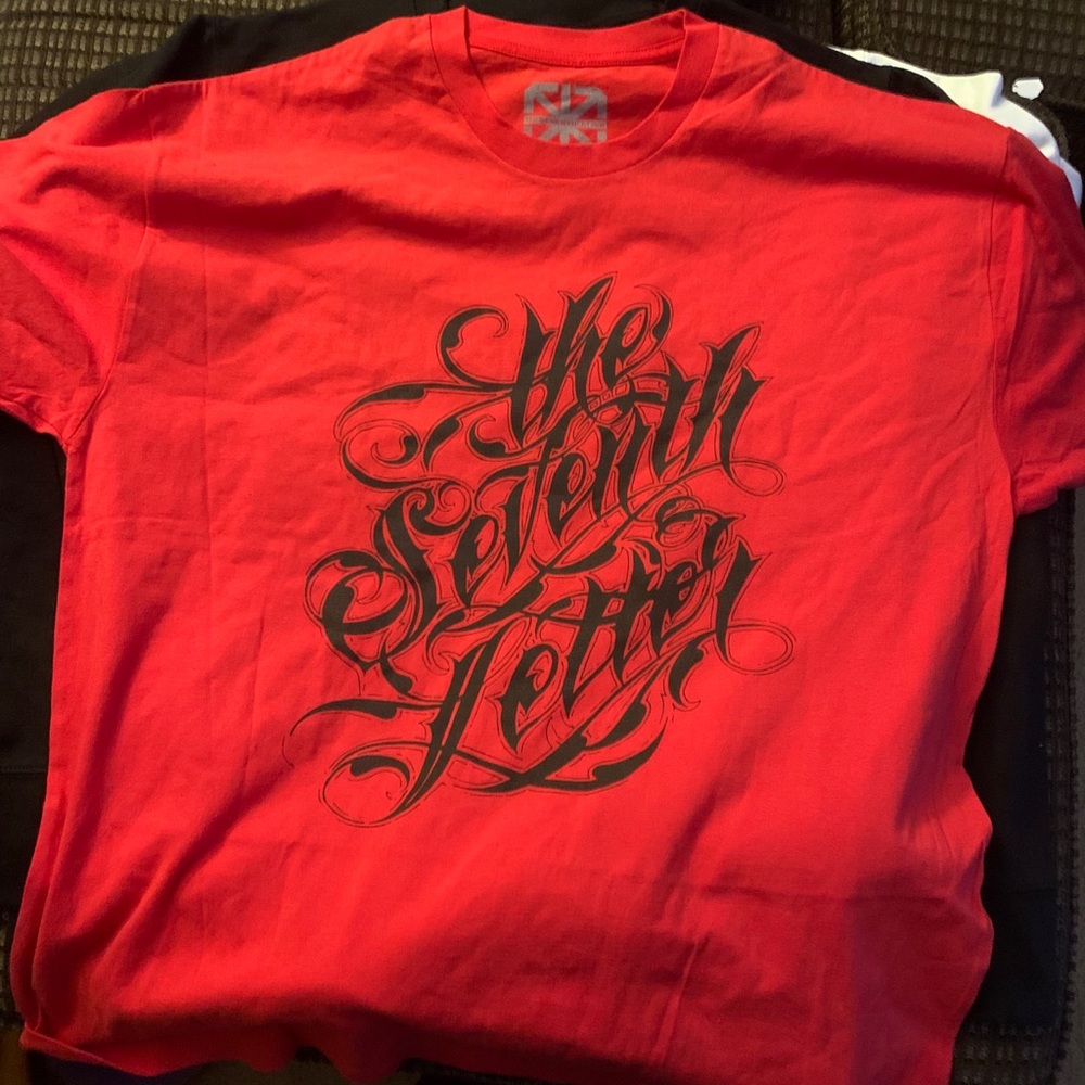 The seventh letter red t shirt